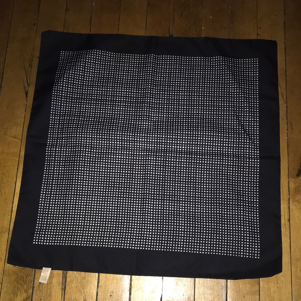 Monochrome Square Dot Scarf Black White Grid Made in Italy Modern Minimalistโ